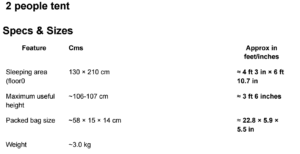 2 people tent decathlon